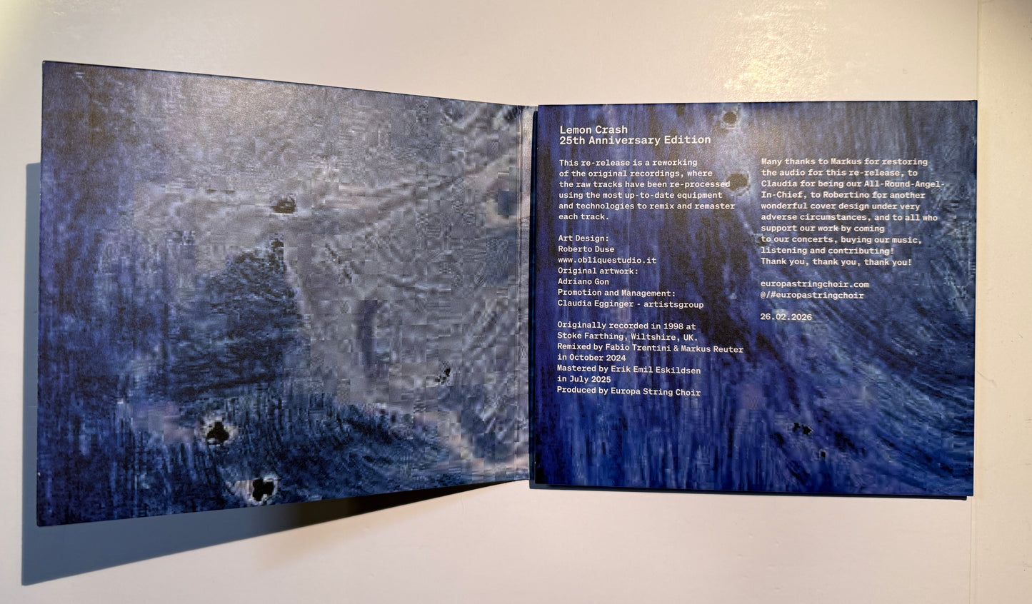 Europa String Choir Lemon Crash 25th Anniversary Edition CD interior panels