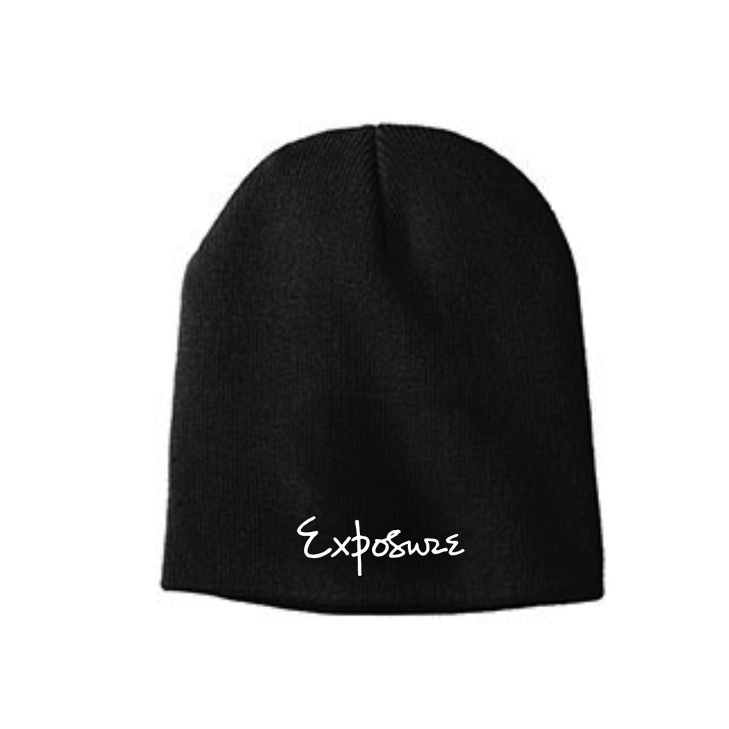 EXPOSURE Embroidered Black Beanie