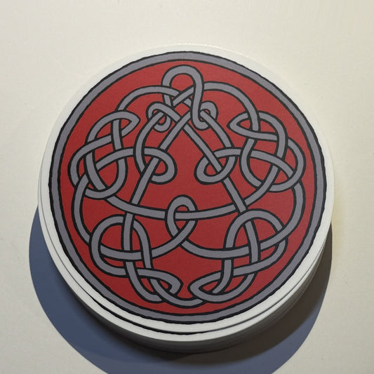 Discipline knot vinyl sticker, 4.75 inch circle
